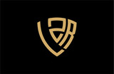 LZR creative letter shield logo design vector icon illustration