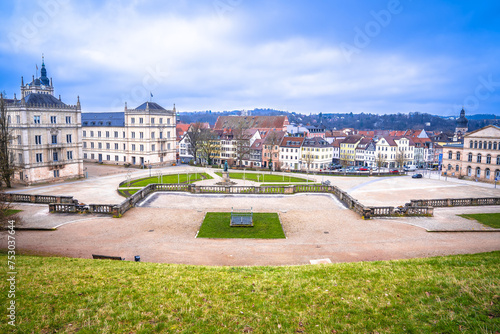 Historic Schlossplatz sqaure in Coburg architecture view