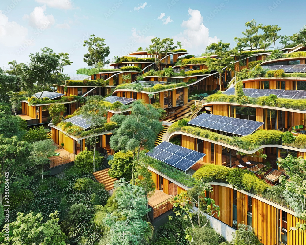 Sustainable communities initiative, focusing on eco-friendly homes and shared sustainable facilities