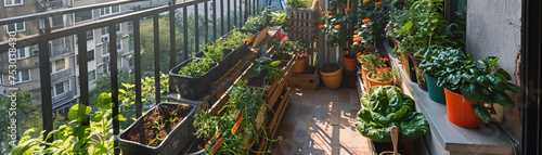 Small balcony urban gardens, utilizing recycled containers and composting for sustainable agriculture in limited spaces