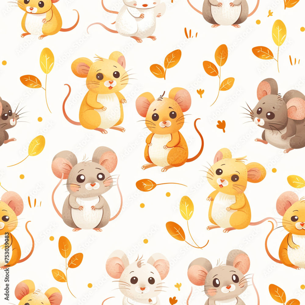 Naklejka premium seamless pattern with mouse