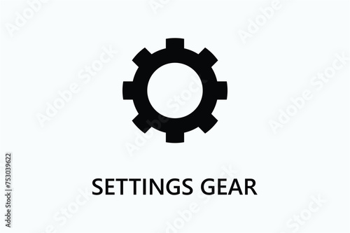 Settings gear icon or logo sign symbol vector illustration
