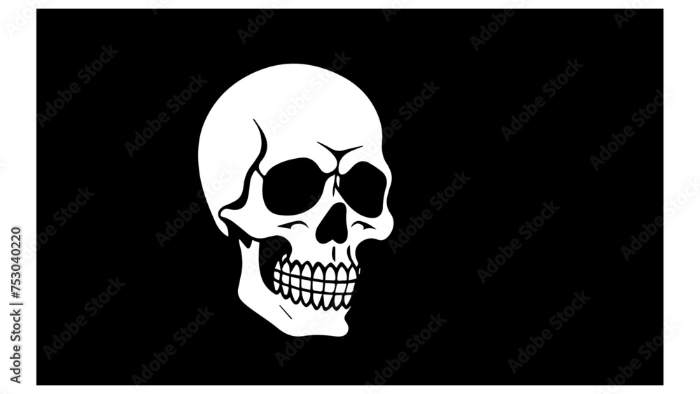 shape of a skull on black background in vector