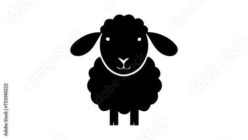 illustration of a black sheep shape vector	