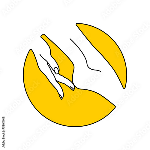 pedicure logo, good soft feet, skincare foot cream yellow rounded icon, pedicure salon account