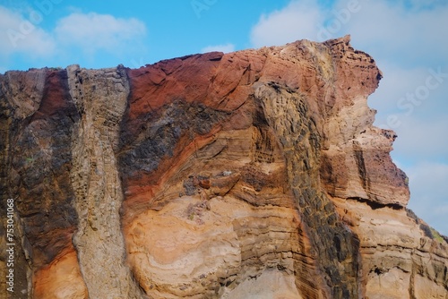 Beautiful landscape at the Ponta de Sao Lourenco, red cliff at the eastern part of Madeira, Portugal, 