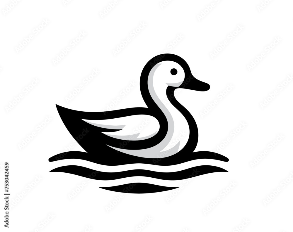 Duck or drake monochrome isolated vector illustration Duck or drake monochrome isolated vector illustration