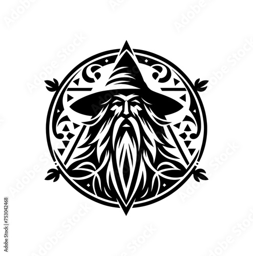 Wizard or druid isolated vector illustration
