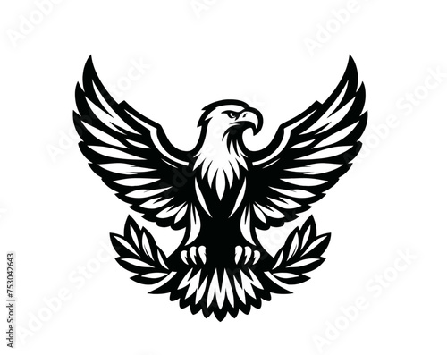 Eagle engravement vector illustration emblem photo