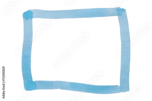 Light blue frame isolated on transparent background.