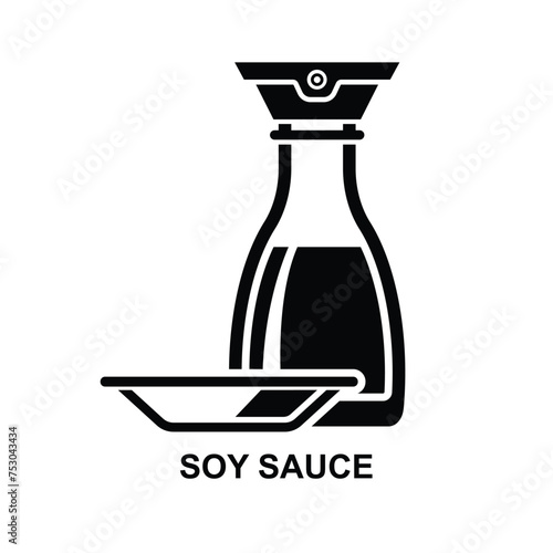 Soy sauce icon isolated on background vector illustration.