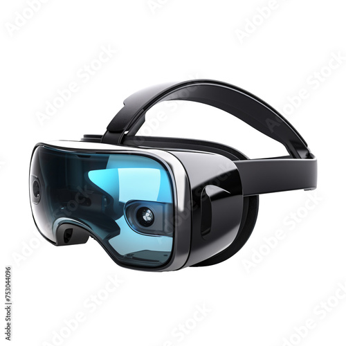 a black and silver virtual reality goggles