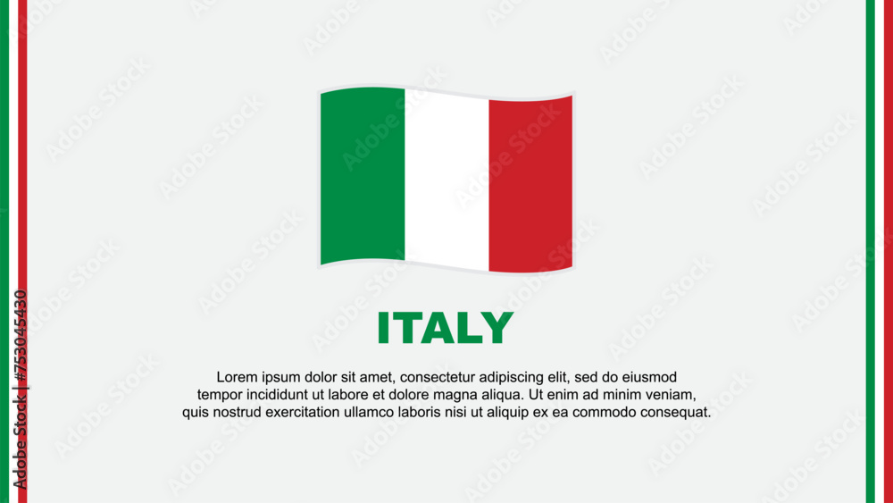 Italy Flag Abstract Background Design Template. Italy Independence Day Banner Social Media Vector Illustration. Italy Cartoon