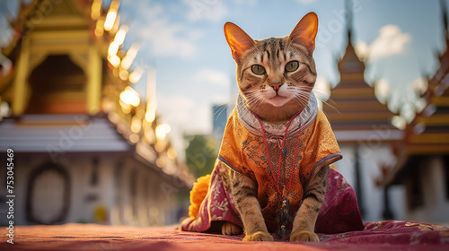 the cat swearing Thai dress (2) photo