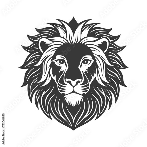 Leo zodiac sign. Lion's head. Black silhouette on a white background. Vector