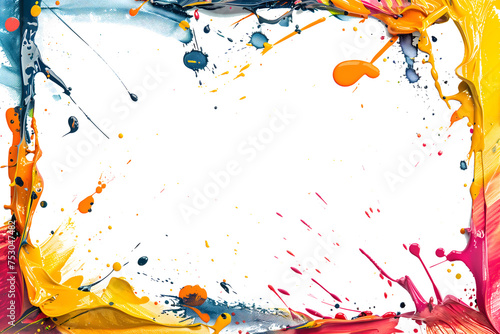 Vibrant Abstract Paint Splatter - Isolated on White Transparent Background