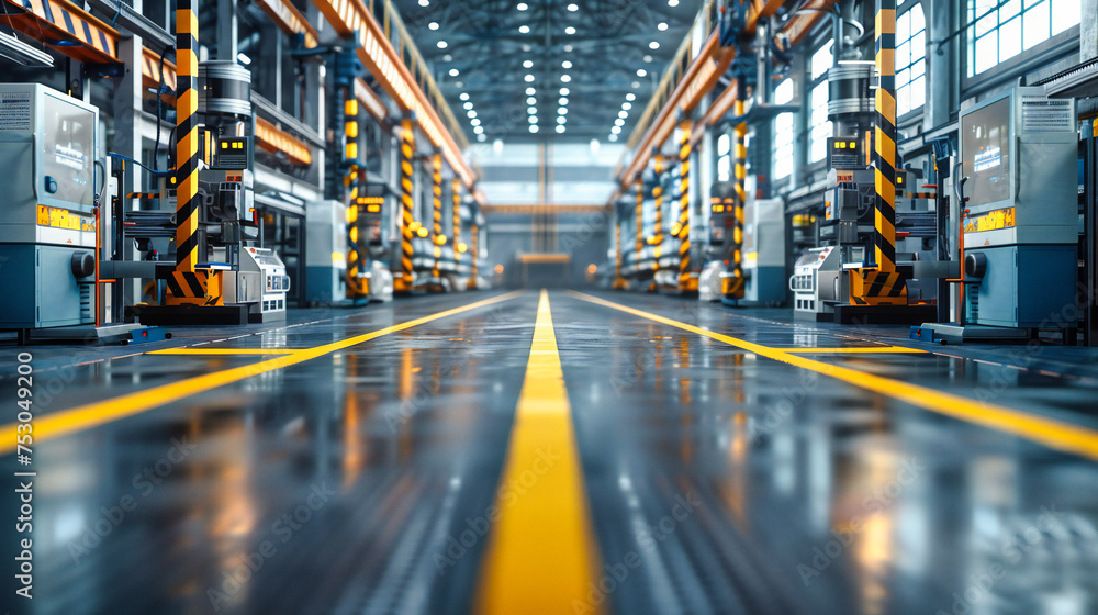 Fototapeta premium The Pulse of Production, Where Machines Meet Ambition, An Industrial Symphony Crafted in Metal and Motion