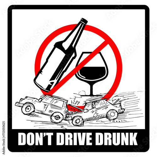Don't Drive drunk, sticker and label vector