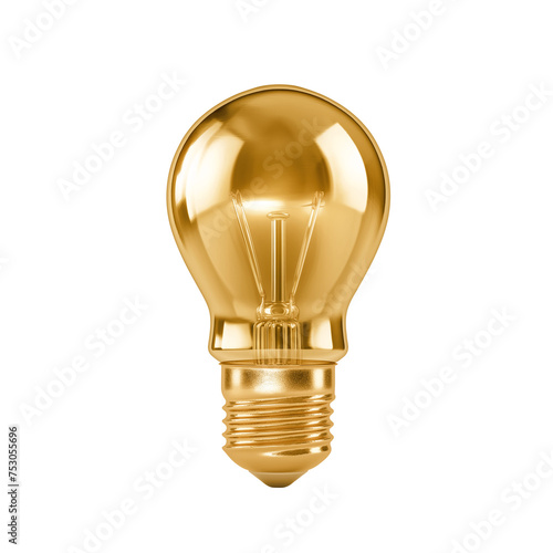 Illuminated Golden Light Bulb