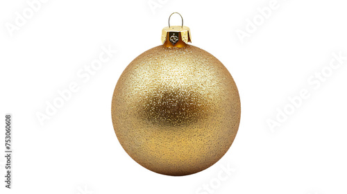 Golden Christmas Ball on a transparent background