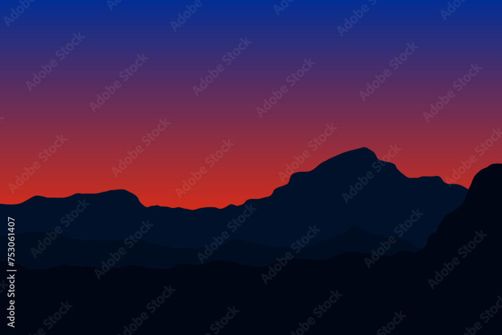 nature background, silhouette of mountains at sunset. nature background, silhouette of mountains at sunset.