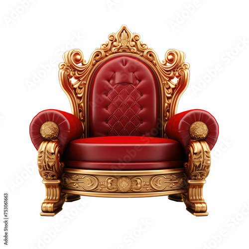 Beautiful throne isolated on white.