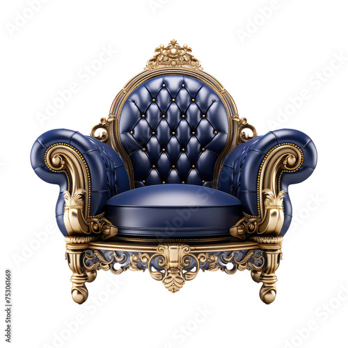 Beautiful throne isolated on white.