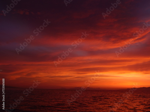 bodrum sunset scenery mediterranean sea aegean coast of turkey © underocean