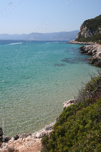 The beautiful beach of Cala Cartoe in Orosei Gulf in Sardinia, Italy photo