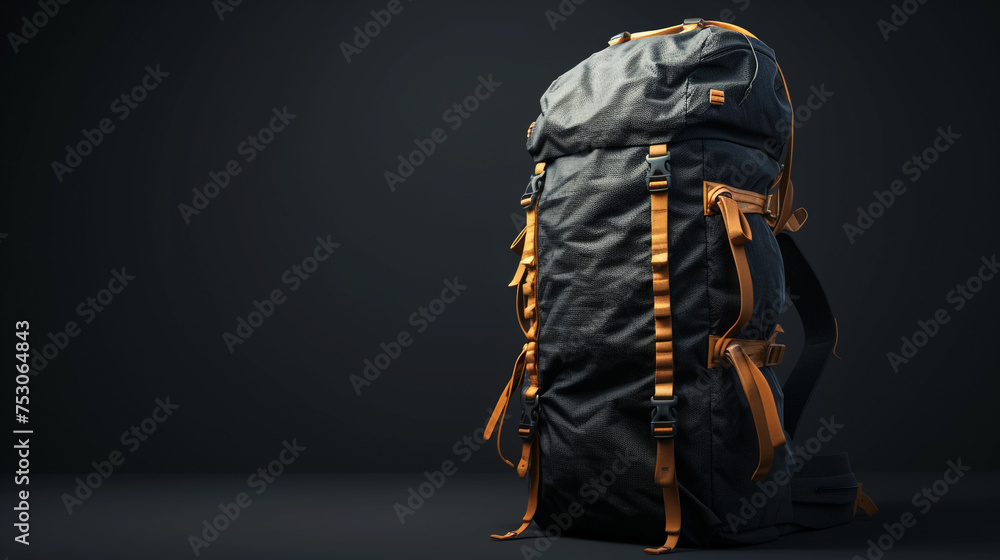Hiking bag for mockup 3d render illustration with copy space. Modern design hiking backpack. Hiking bag for mockup 3d render illustration with copy space. Modern design hiking backpack.