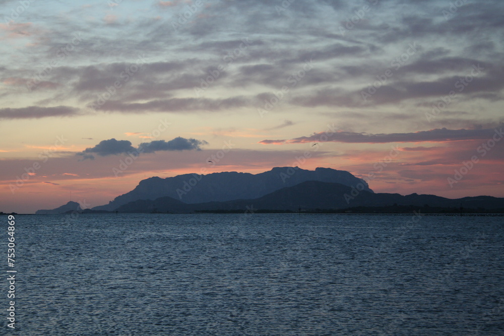 Sunrise on Tavolara Island in Sardinia, Italy