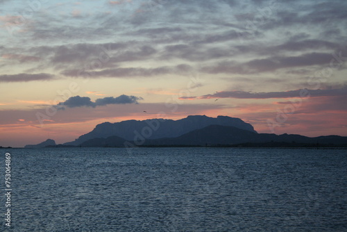 Sunrise on Tavolara Island in Sardinia  Italy