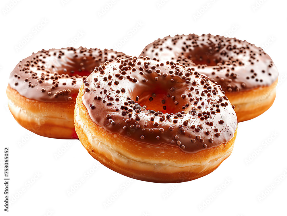 Chocolate donuts isolated on white background Chocolate donuts isolated on white background
