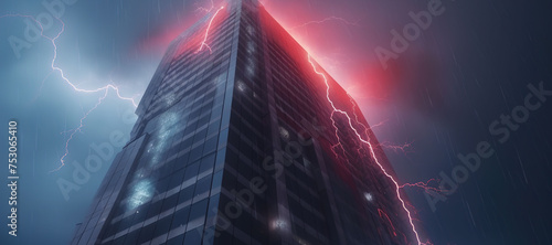 building, lightning strike, skyscrapers 4