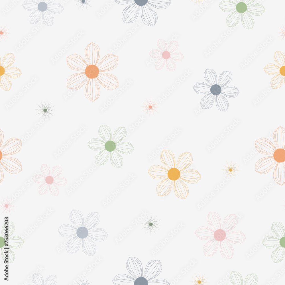 Seamless hand drawn pastel floral pattern background vector illustration for  fashion fabric wallpaper wrapping  and print design
