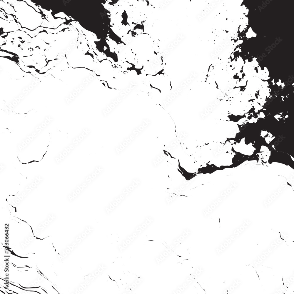 Fototapeta premium Monochromatic background with spotted crackle texture and leaf-like splashes
