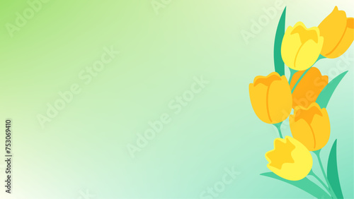 Spring background material, bouquet of yellow tulips #753069410
