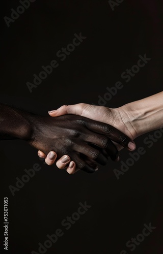 Unity in diversity: clasped hands symbolizing harmony and inclusiveness