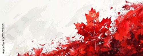 Soft background of canadian flag with a white background