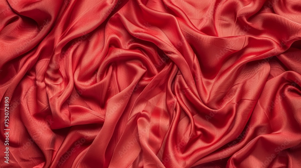 Luxurious red silk fabric with delicate and elegant texture for sophisticated design projects Luxurious red silk fabric with delicate and elegant texture for sophisticated design projects