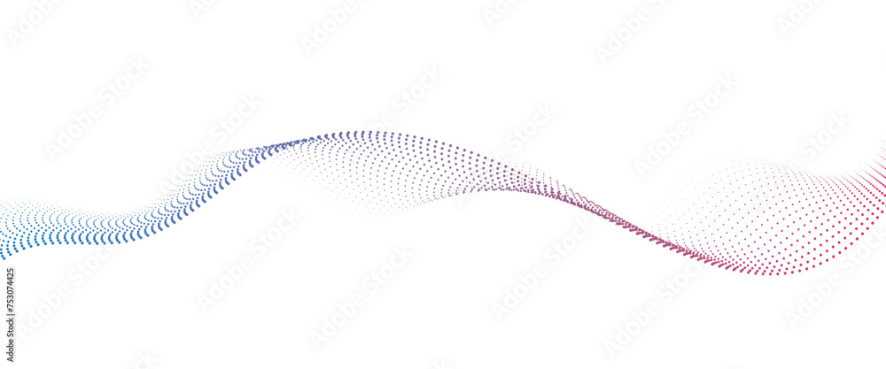 Flowing Dot Wave Pattern Halftone Curve Shape on Transparent Background Flowing Dot Wave Pattern Halftone Curve Shape on Transparent Background