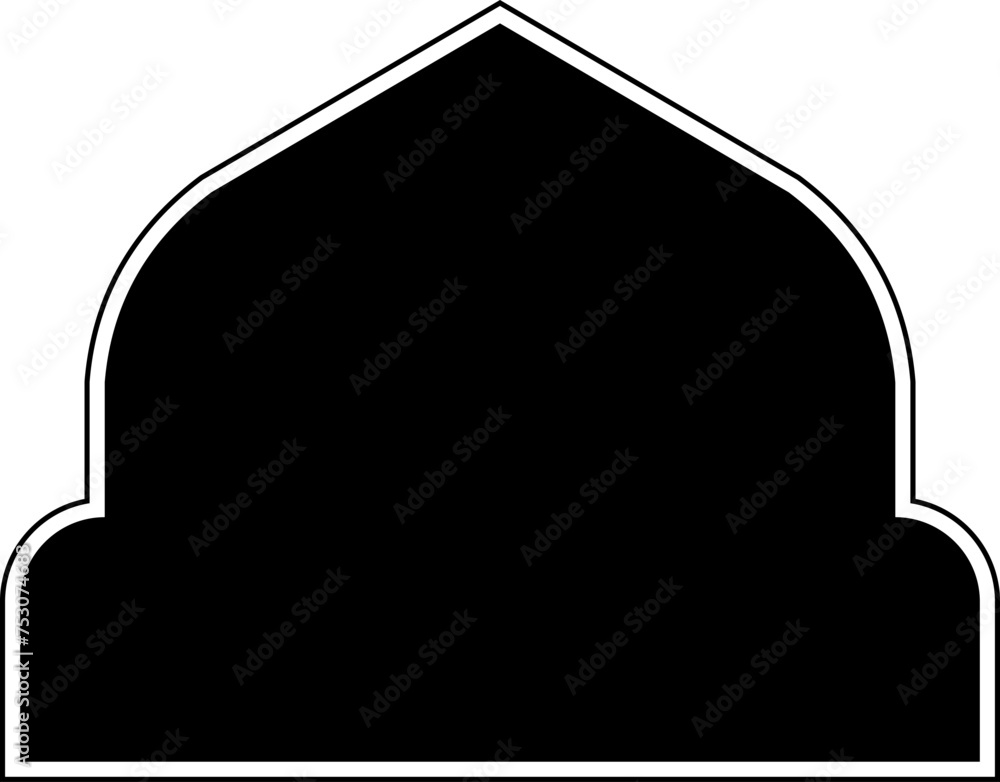 Islamic Dome Design Glyph with outline Black filled silhouettes Design pictogram symbol visual illustration Islamic Dome Design Glyph with outline Black filled silhouettes Design pictogram symbol visual illustration
