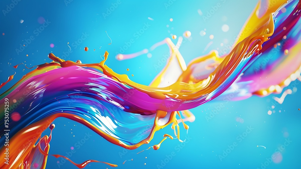 Obraz premium Colorful dynamic motion on blue background