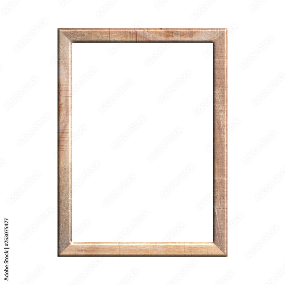 wooden frame with isolated white background. front view of classic wooden frame. for A4 image or text. wooden frame with isolated white background. front view of classic wooden frame. for A4 image or text.