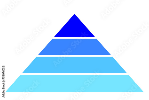 分離型三角ピラミッド。階層を表すイラスト。ビジネスアイコン。 photo