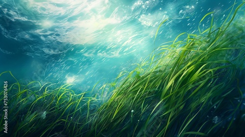 The delicate dance of seagrass swaying with the gentle movements of the ocean currents.