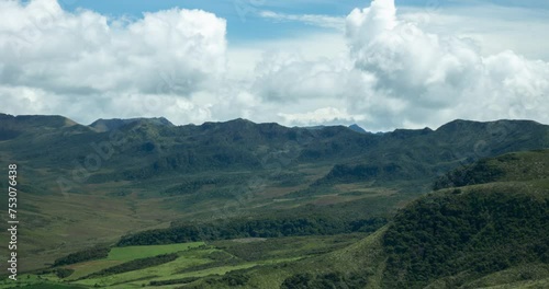 Time-lapse of mountain near the city of Cayambe in the province of Pichincha on a cloudy day
