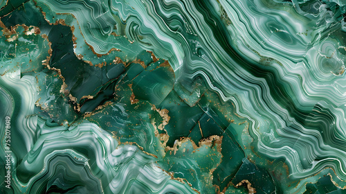 background green emerald luxury abstract wallpaper. golden line art on marble.