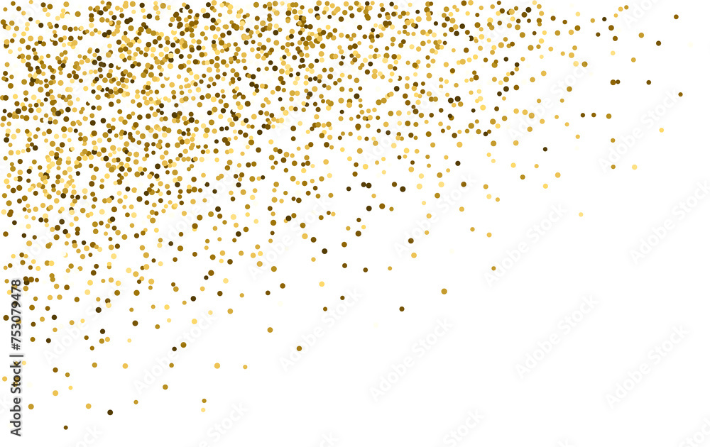 Gold glitter. Golden sparkle confetti. Shiny glittering dust