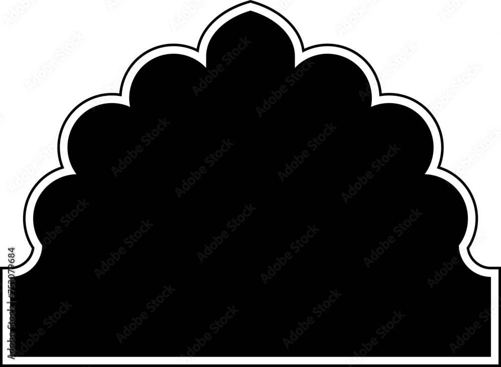 Islamic Dome Design Glyph with outline Black filled silhouettes Design pictogram symbol visual illustration Islamic Dome Design Glyph with outline Black filled silhouettes Design pictogram symbol visual illustration
